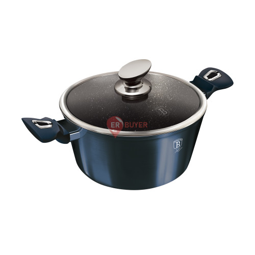 Кастрюля з кришкою Berlinger Haus Metallic Line Aquamarine Edition 8 л (BH-7148)
