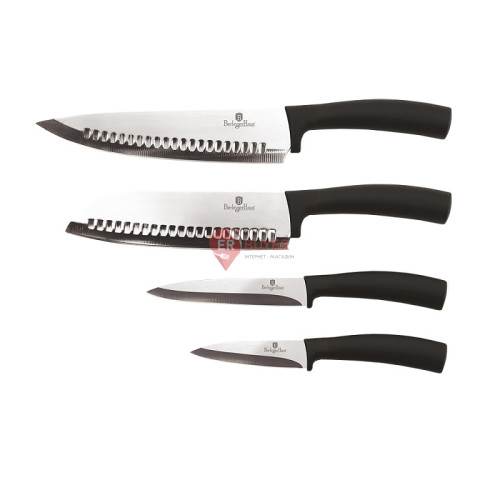 Набір ножів 4 предмети Berlinger Haus Black Silver Collection (BH-2466)