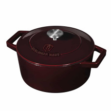 Кастрюля чугунная 24 см 4,35 л Berlinger Haus Metallic Line Burgundy Edition (BH-6497)