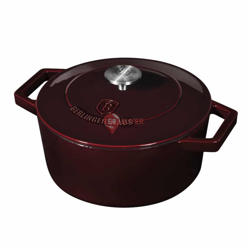 Каструля чавунна 24 см 4,35 л Berlinger Haus Metallic Line Burgundy Edition (BH-6497)