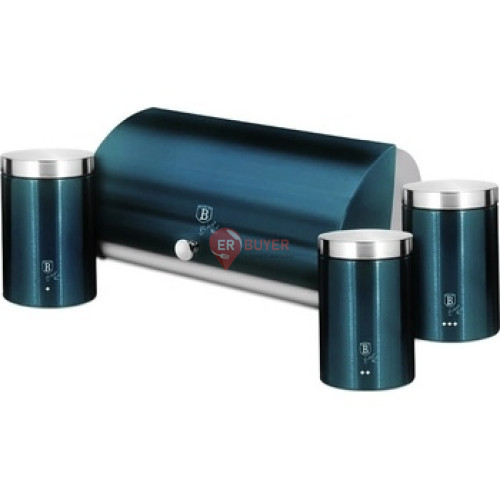 Набор хлебниц с тремя емкостями для хранения продуктов Berlinger Haus Metallic Line Aquamarine Edition (BH-6734)