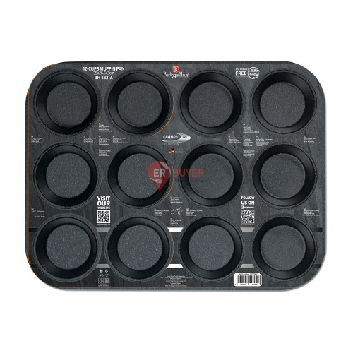 Форма для 12 мафінів Berlinger Haus Metallic Line Carbon Pro Edition (BH-1821)