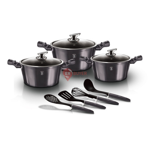 Набор посуды 10 предметов Berlinger Haus Metallic Line Carbon Pro Edition (BH-6919)