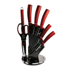Набір ножів на акриловій підставці Berlinger Haus Metallic Line Burgundy Edition (BH-2562)