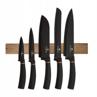 Набір ножів з магнітною планкою Berlinger Haus Black Rose Collection (BH-2884)