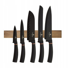 Набір ножів з магнітною планкою Berlinger Haus Black Rose Collection (BH-2884)