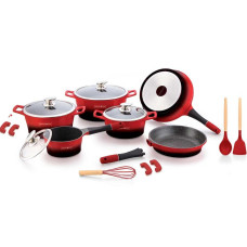 Набор посуды 17 предметов Royalty Line (RL-ES1014M Red-Black)