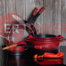 Набір посуду 17 предметів Royalty Line (RL-ES1014M Red-Black)
