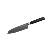 Ніж кухонний Сантоку з жолобчастою лінією леза 138 мм Samura Mo-V Stonewash (SM-0093B)