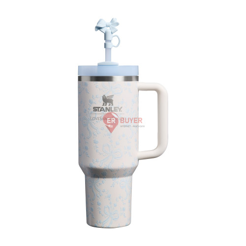 Термокухоль з трубочкою Stanley 1913 x LoveShackFancy Holiday Quencher H2.O FlowState Tumbler 1,18 л Coquette Bow Winter Ice (100000144157)