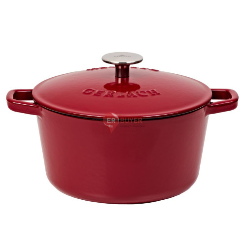 Каструля чавунна 21 см 3 л Gerlach Natur Iron бордова (5901035449466)