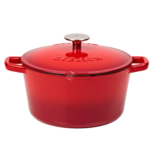 Каструля чавунна 21 см 3 л Gerlach Natur Iron червоний градієнт (5901035508477)