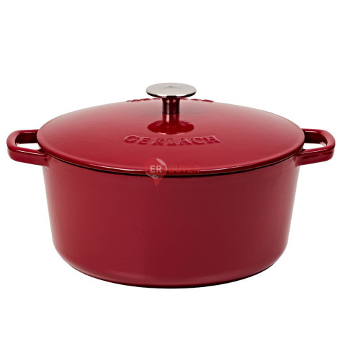 Каструля чавунна 26 см 5 л Gerlach Natur Iron бордова (5901035510579)