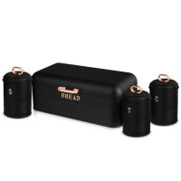 Набор хлебница с тремя емкостями для хранения продуктов Berlinger Haus Black Rose Collection (BH-6753)