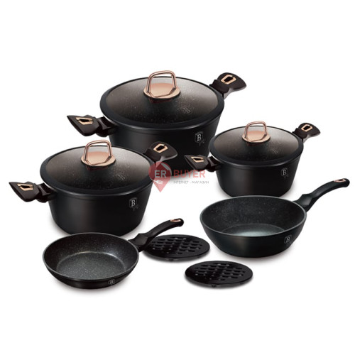Набір посуду 10 предметів Berlinger Haus Black Rose Collection (BH-8168)