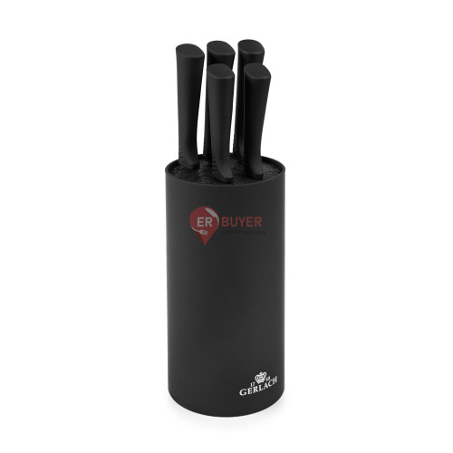 Набір з 5 кухонних ножів та підставки Gerlach Smart Black (5901035506817)