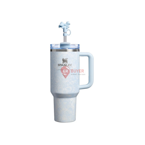 Термокухоль з трубочкою Stanley 1913 x LoveShackFancy Holiday Quencher H2.O FlowState Tumbler 1,18 л Toscana Toile Alpine Blue (100000144155)