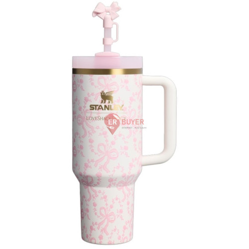 Термокухоль з трубочкою Stanley 1913 x LoveShackFancy Holiday Quencher H2.O FlowState Tumbler 1,18 л Coquette Bow Chantilly (100000144160)