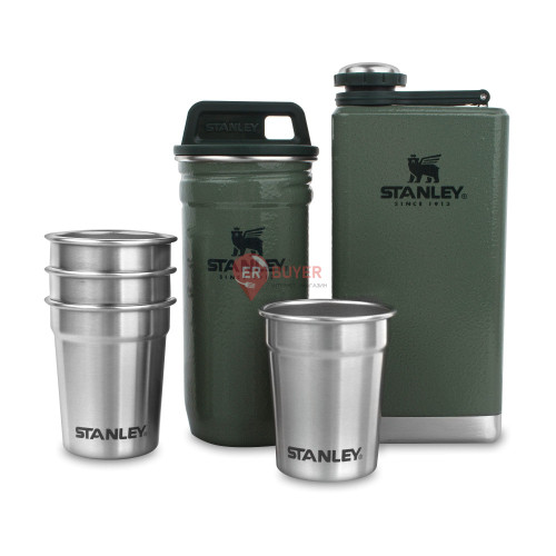 Набір Stanley Adventure (4 чарки в тубі+ фляга 236 мл) Hammertone Green (10-01883-034)
