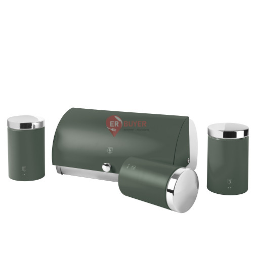 Набор хлебниц с тремя емкостями для хранения продуктов Berlinger Haus Matte Green Collection (BH-6833)