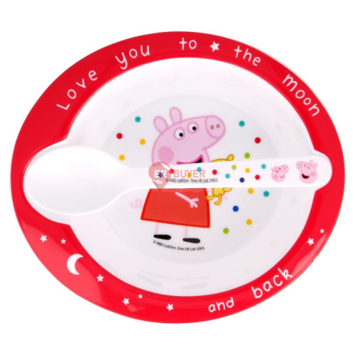 Детский набор тарелка и ложка Stor Peppa Pig (13478)