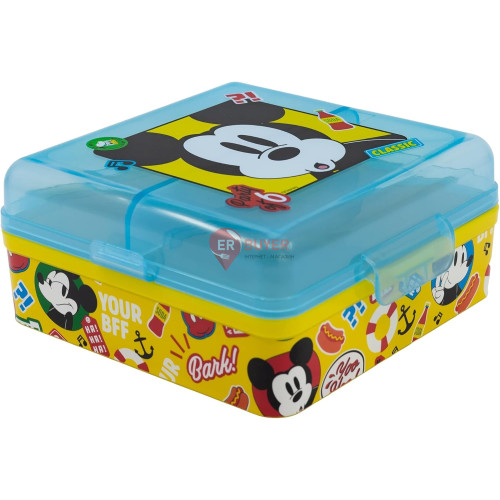 Ланч-бокс квадратный на 3 отделения Stor Mickey Mouse (74393)