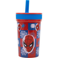 Стакан для детей с силиконовой трубочкой 465 мл Stor Spider-Man (74786)