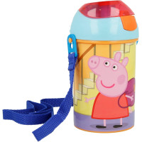 Дитяча пляшка для води з ремінцем 450 мл Stor Peppa Pig (48669)