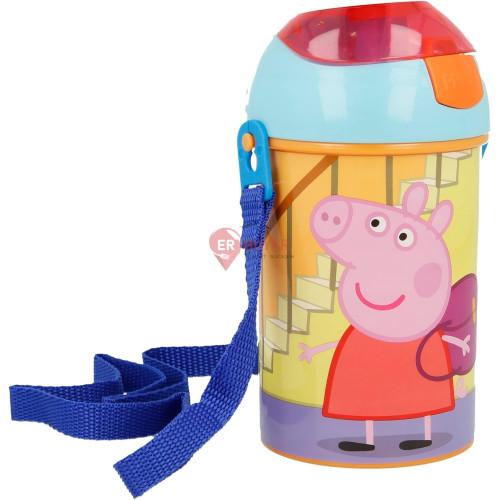 Дитяча пляшка для води з ремінцем 450 мл Stor Peppa Pig (48669)