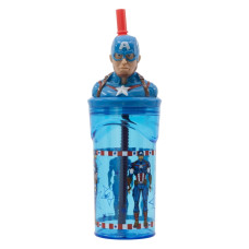 Стакан для детей с трубочкой 360 мл Stor Avengers Captain America (74866)