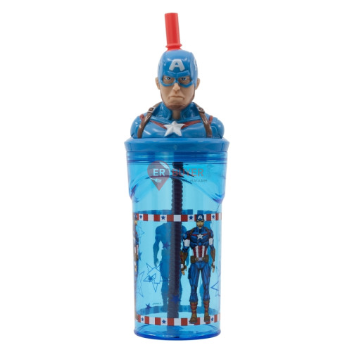 Стакан для детей с трубочкой 360 мл Stor Avengers Captain America (74866)